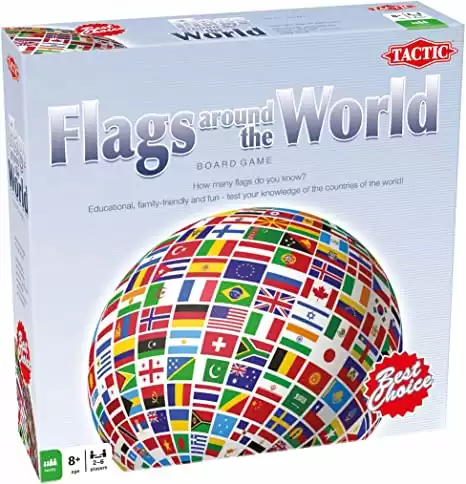 US Flags Around The World Family Board Game